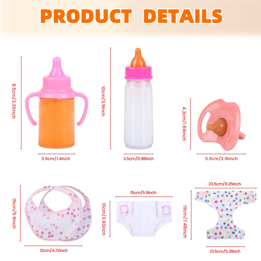 CARANOVO floral bibs add color during doll feeding pretend play