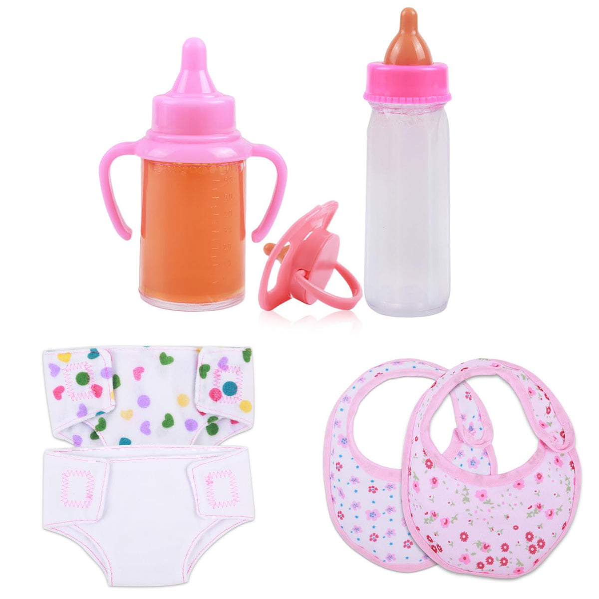 CARANOVO bottle set with disappearing milk for lifelike doll feeding