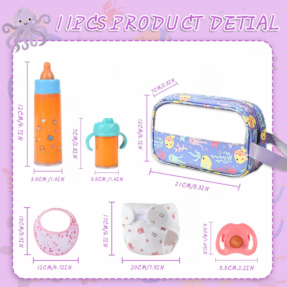 CARANOVO pacifiers colorful set fits 10–24 inch dolls.
