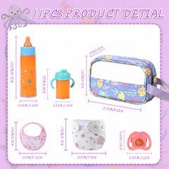 CARANOVO pacifiers colorful set fits 10–24 inch dolls.