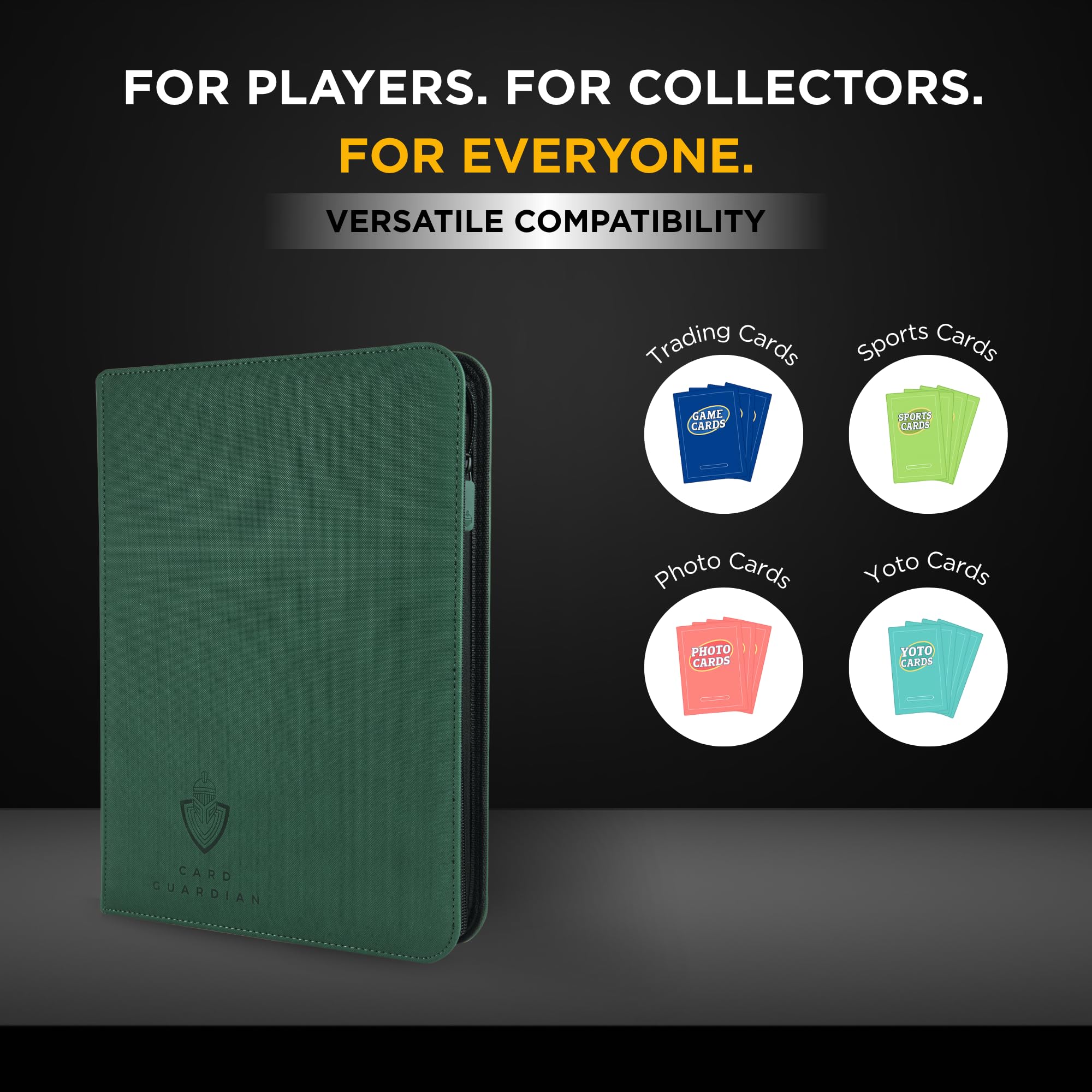 Card Guardian hard-cover back and front reinforce card protection.