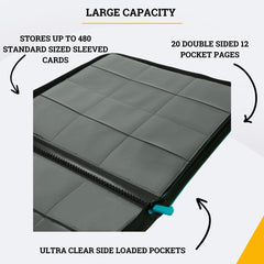 Card Guardian teal binder interior pockets offer easy, organized access.