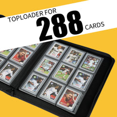 CARDBINDER binder with 288-card capacity ready for transport.