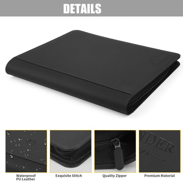CARDBINDER Toploader 9-pocket pages layout demonstrating 288-card capacity.