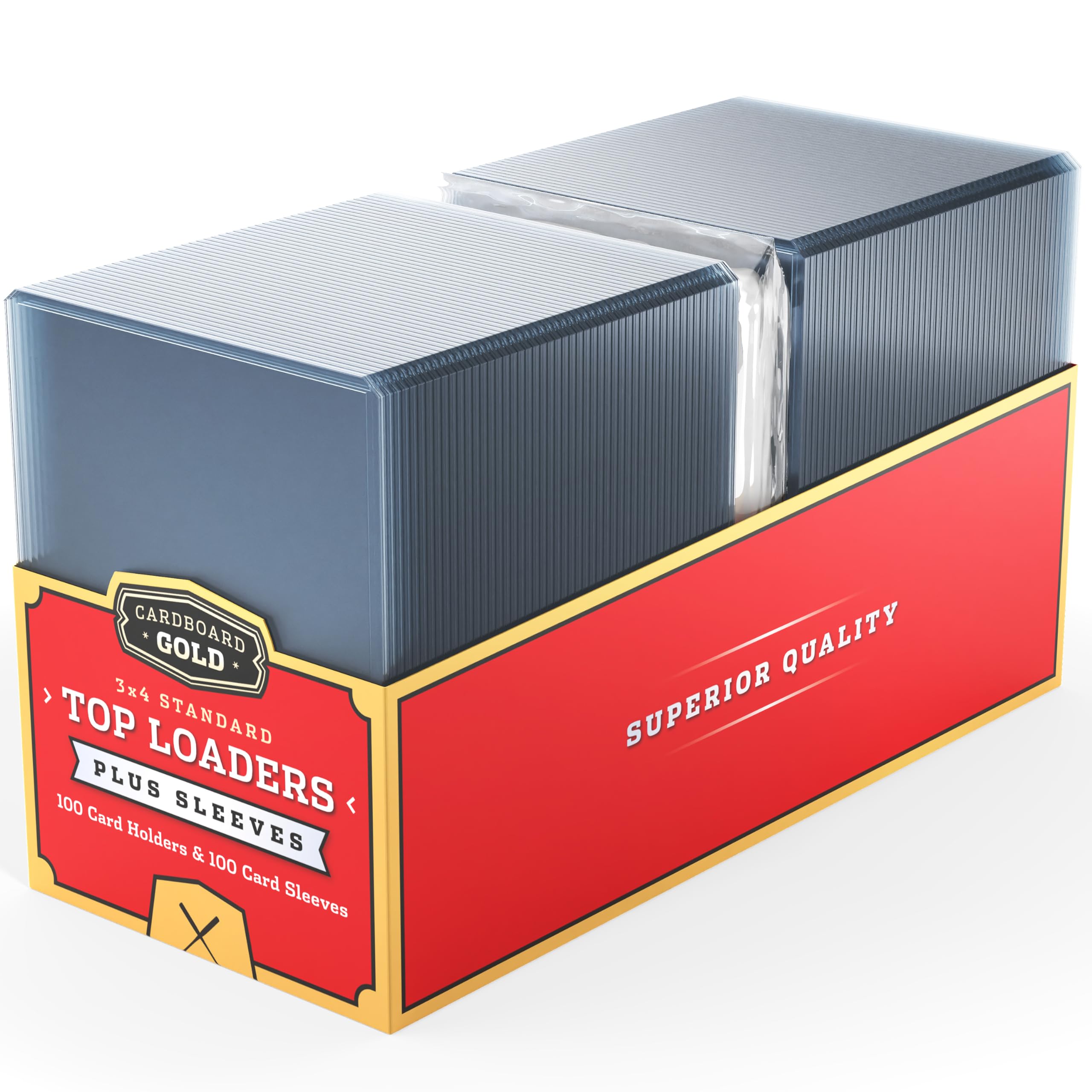 Cardboard Gold 35pt toploader protects baseball card collection with clear protection.