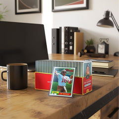 Cardboard Gold 35pt toploader enables quick insertion and removal of cards.