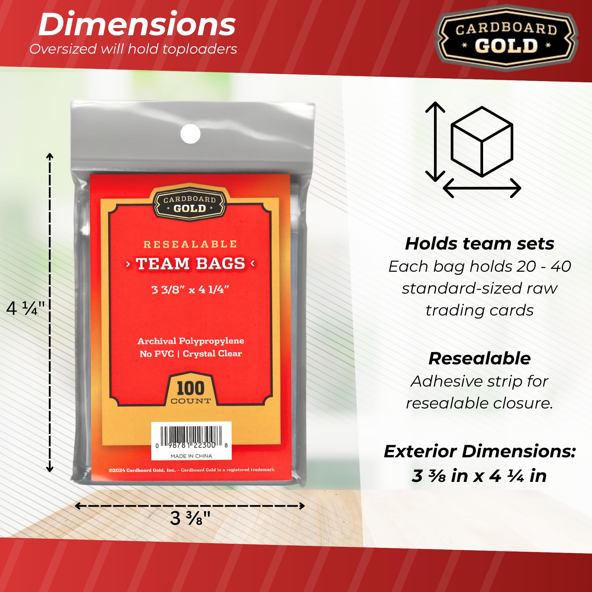 Cardboard Gold acid-free protection helps preserve color and value during storage