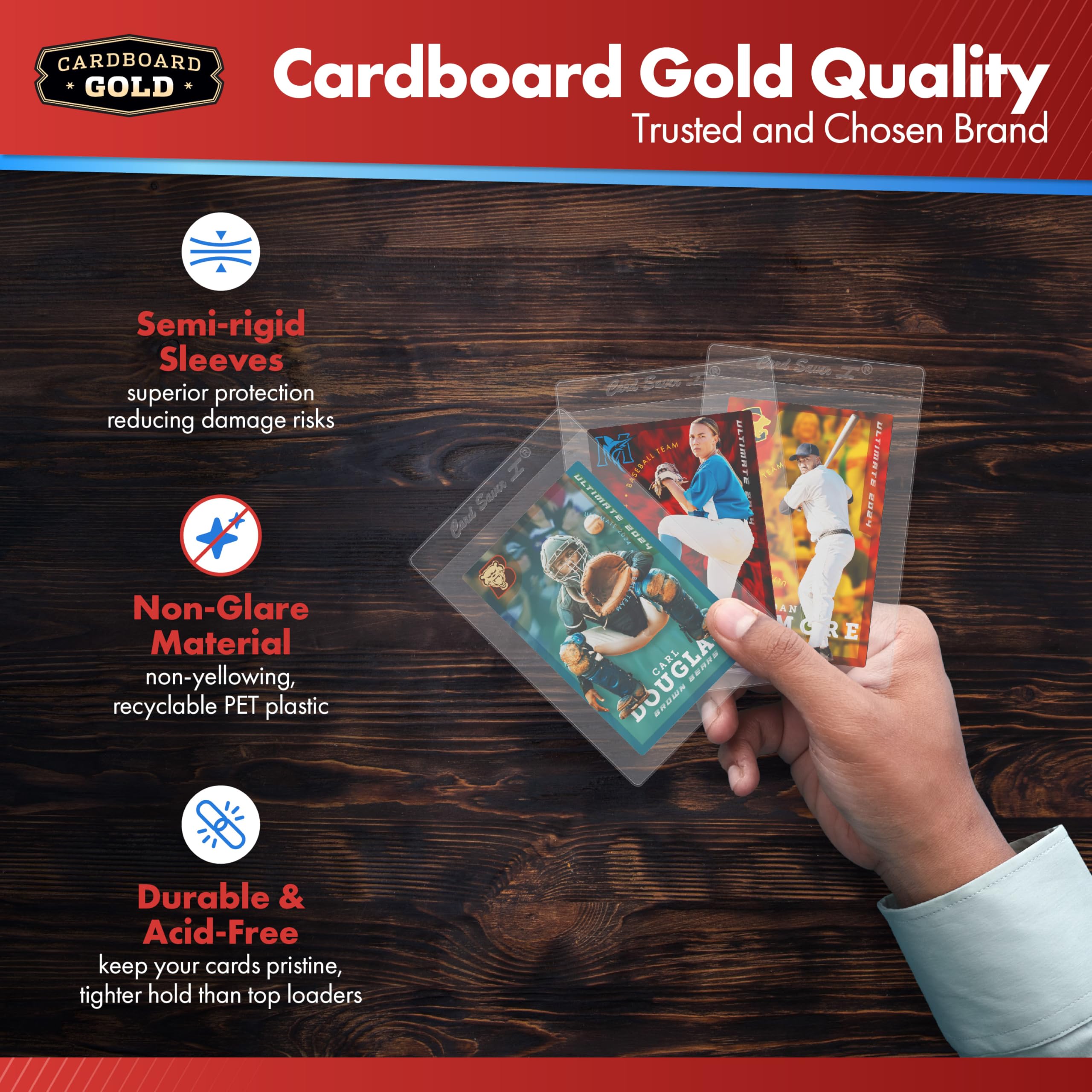 Cardboard Gold Card Saver 1 bulk-storage demonstrates easy bulk organization without sacrificing visibility.