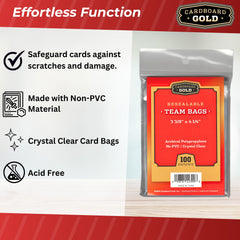 Cardboard Gold crystal clear 2 mil polypropylene for pristine card visibility
