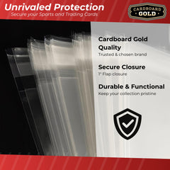 Cardboard Gold fits top loaders up to 120 pts for flexible protection