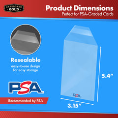 Cardboard Gold precise-fit slab protector demonstrates snug fit over PSA slabs for dust resistance