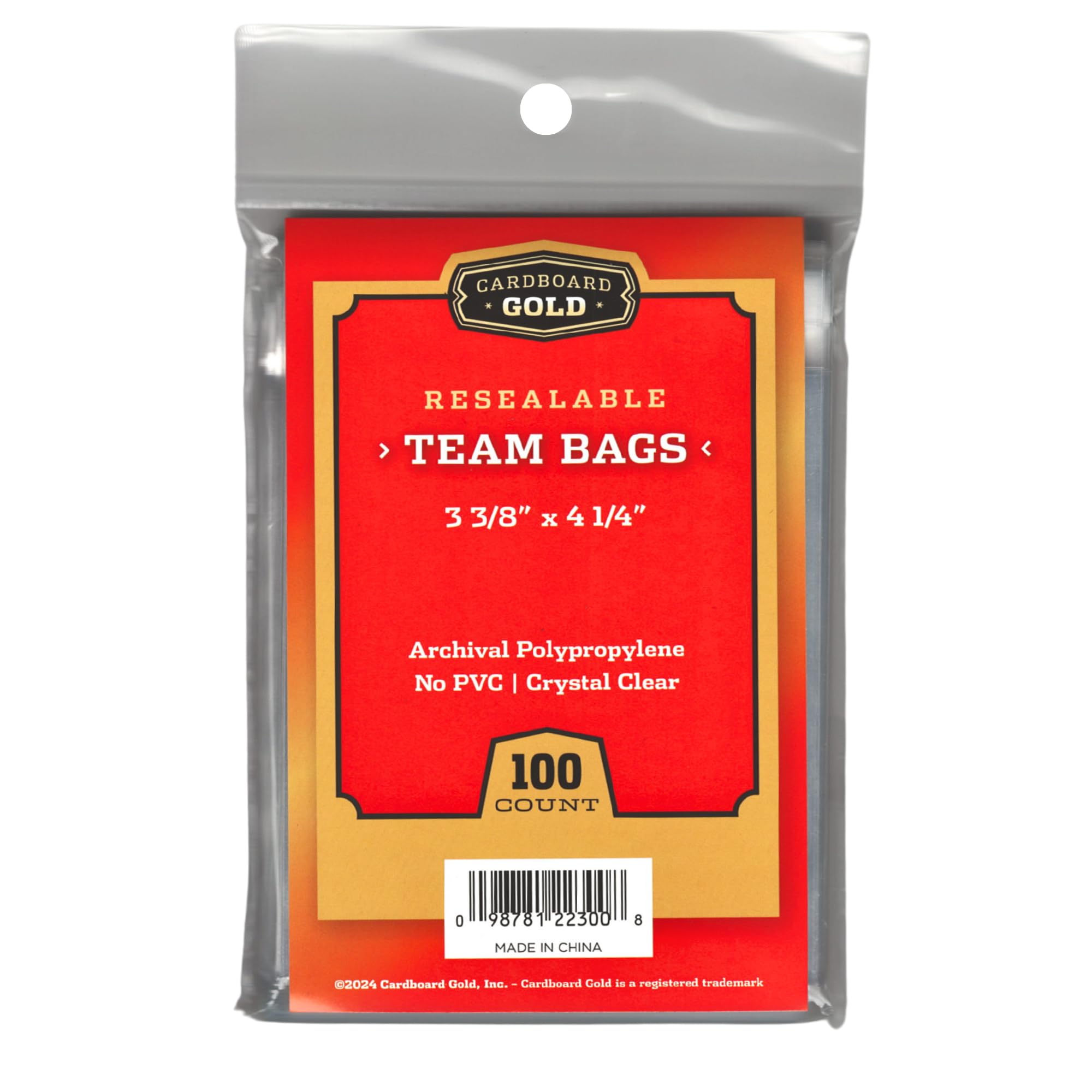Cardboard Gold sealed team bags with adhesive strips for secure, easy closure
