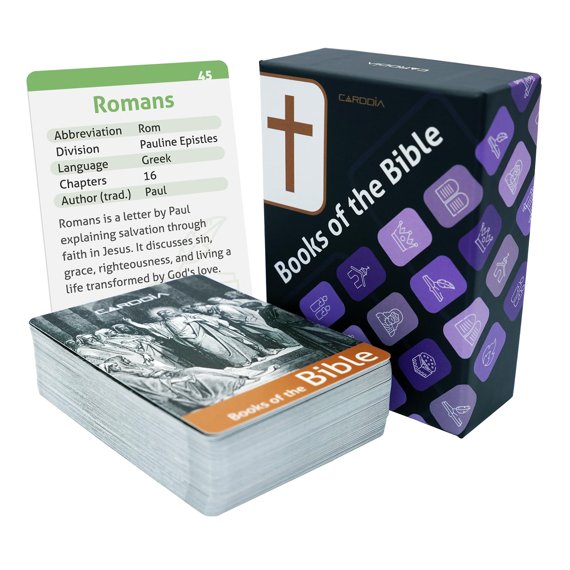 CARDDIA Bible flash cards with woodcut illustrations for immersive study