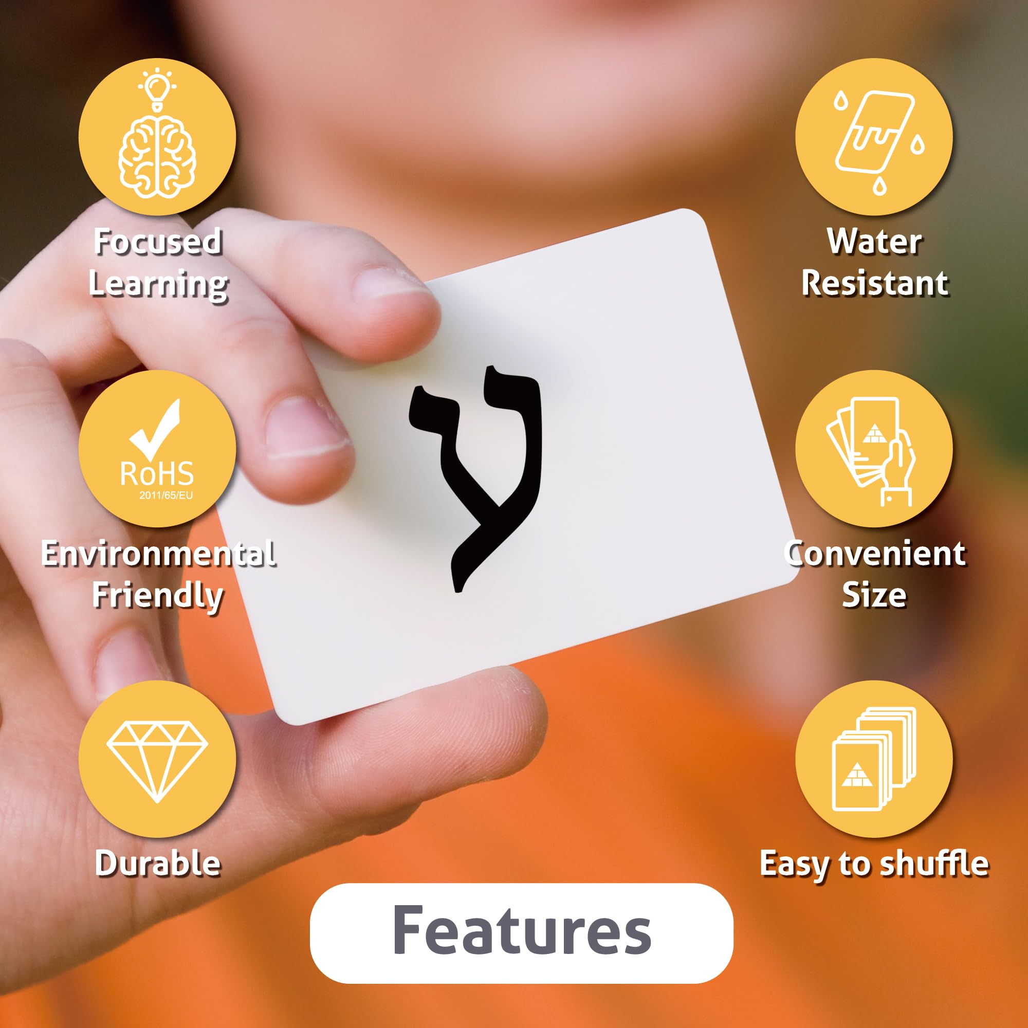 CARDDIA Biblical Hebrew flashcards show vowels and consonants clearly for easy study