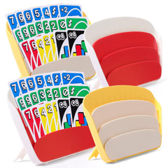 Cardholder four-pack foldable stand offers portable game-night setup