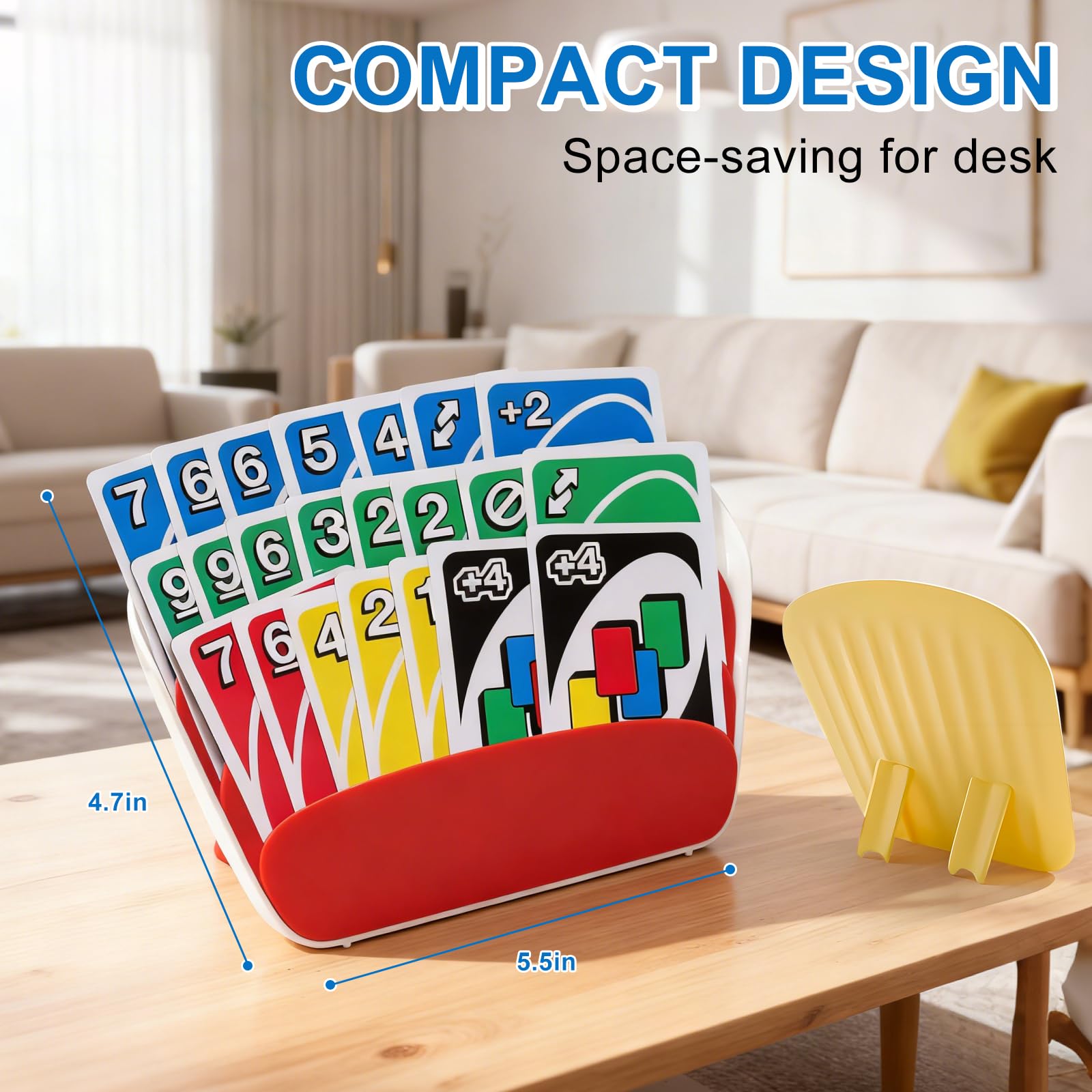 Cardholder three-tier design keeps multiple decks neatly organized for quick access