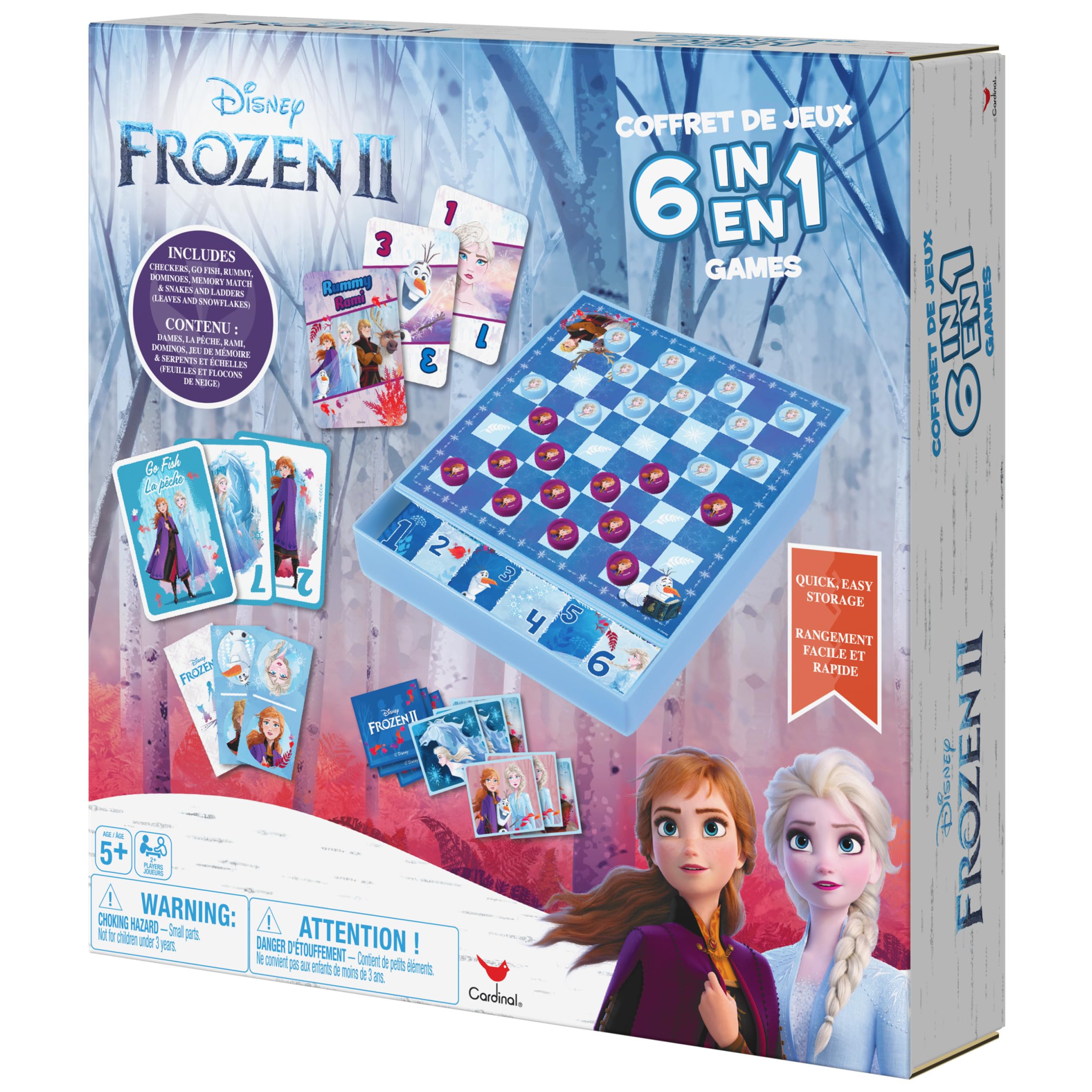 Cardinal Disney Frozen 2 6-in-1 game house Dominoes for family rounds.