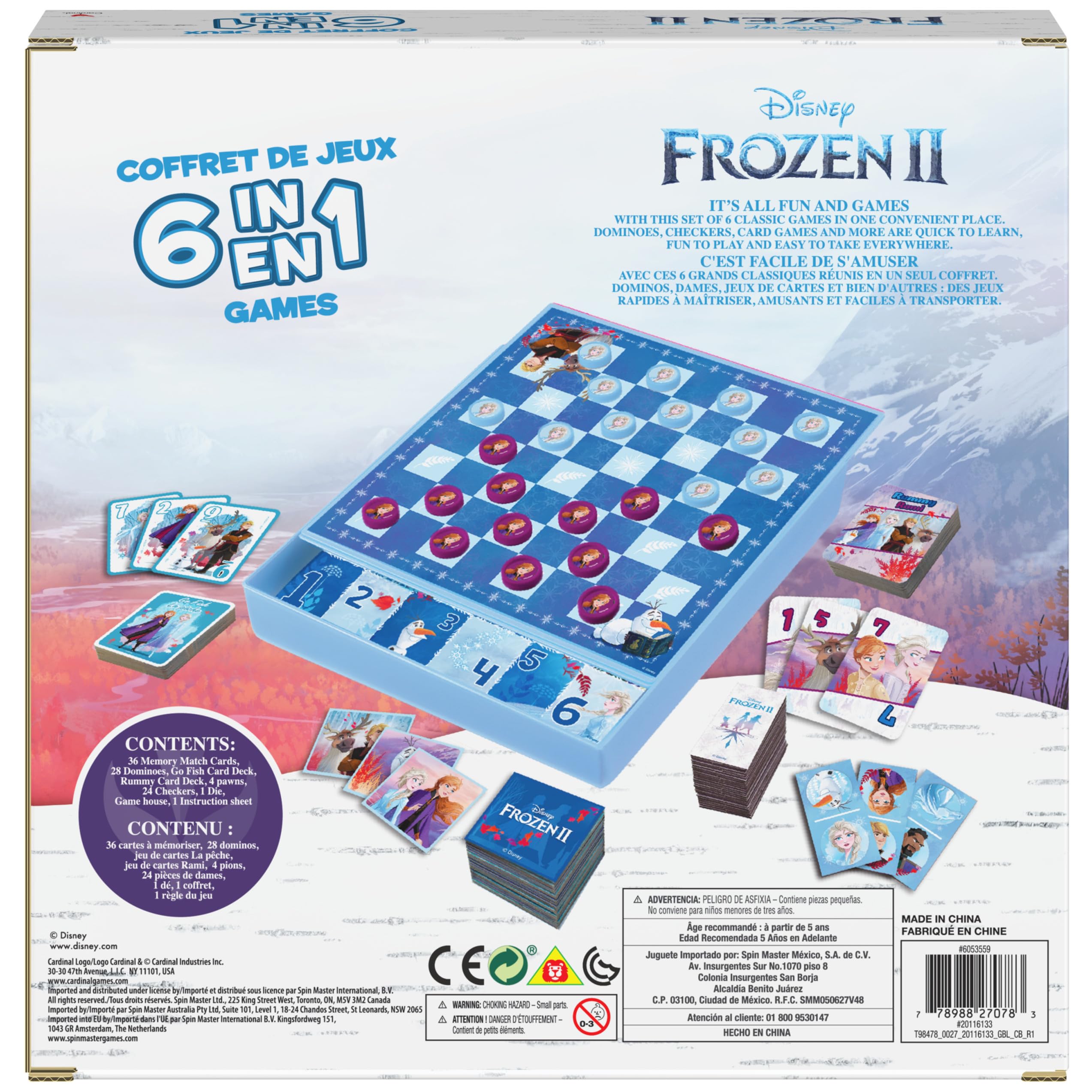 Cardinal Disney Frozen 2 6-in-1 game house Snakes and Ladders for shared laughs.