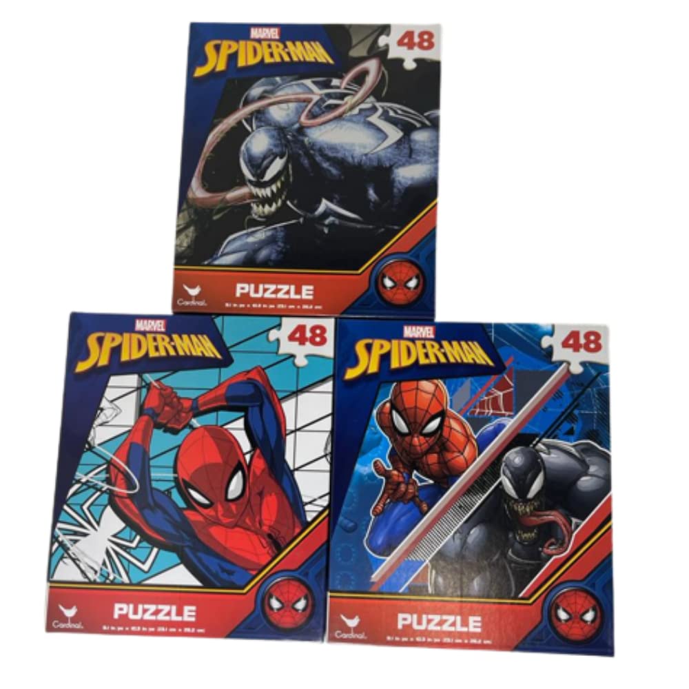 Cardinal Spider-Man 48-piece puzzle design 1 engages kids with dynamic Spider-Man artwork.