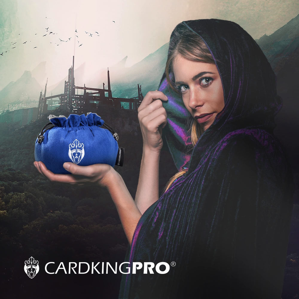 CardKingPro Immense Dice Bag Blue, capacity exceeds 150 dice for campaigns.