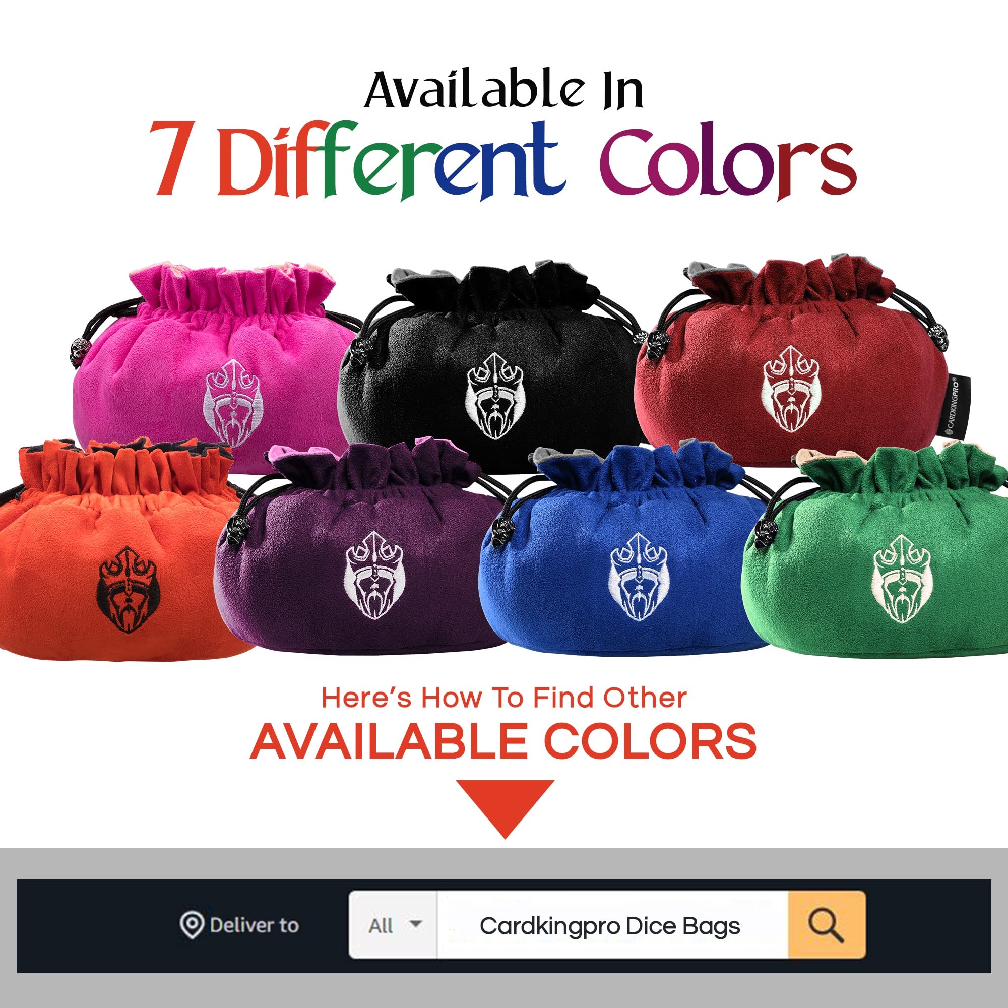 CardKingPro Immense Dice Bag drawstring closure protects dice during travel.