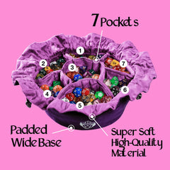 CardKingPro Immense Dice Bag seven compartments for tidy dice and accessories.