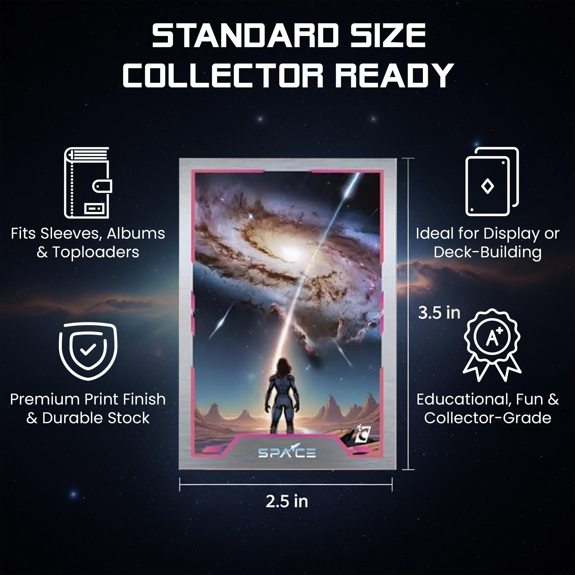 Cardsmiths Space Galactic Edition crystal sparkle holofoil reflects light from multiple angles.