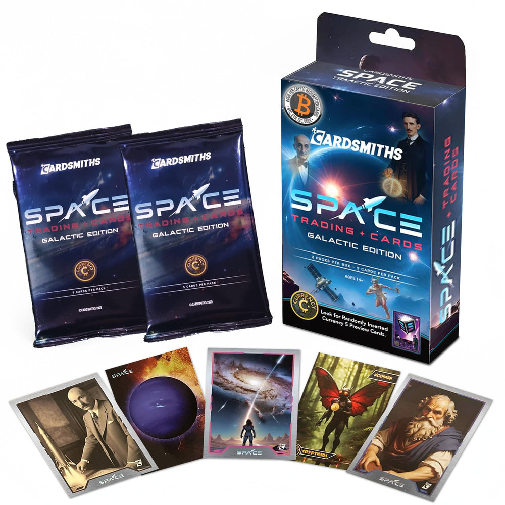 Cardsmiths Space Galactic Edition pack front showcasing space theme and mystery for opening.