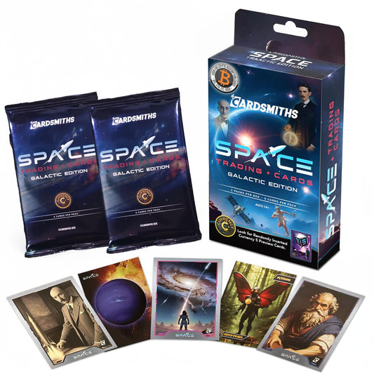 Cardsmiths Space Galactic Edition pack front showcasing space theme and mystery for opening.