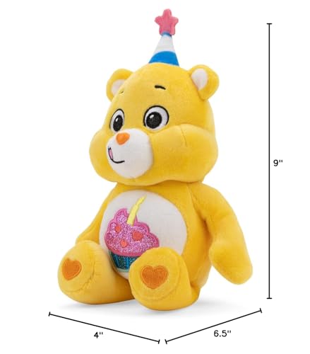 Care Bears 9-inch glitter bean plush, compact cuddle companion for on-the-go adventures