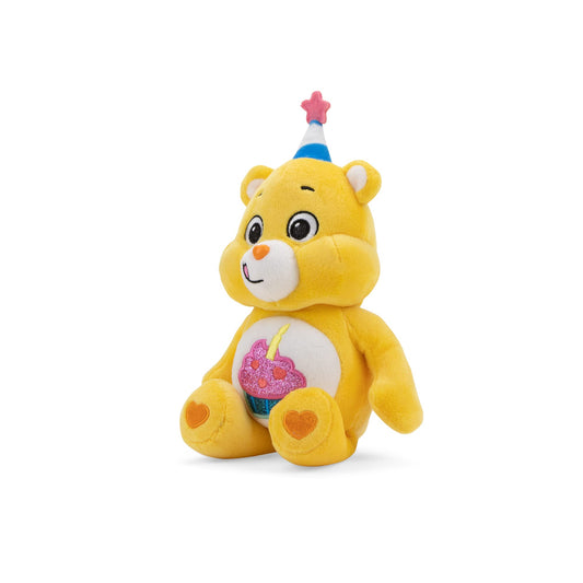 Care Bears Birthday Bear with glitter belly badge, perfect for birthday celebrations and imaginative fun