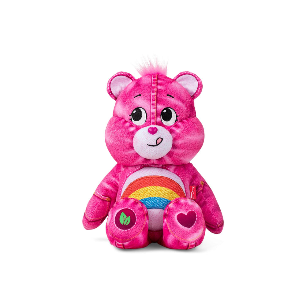 Care Bears Cheer Bear denim 14in plush, trendy design for gifting or display.