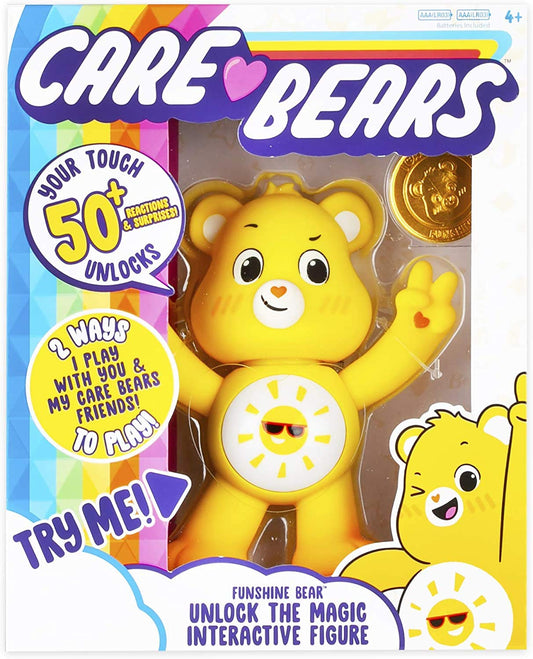 Care Bears Funshine Bear interactive figure close-up of paws and nose for responsive play