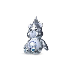 Care Bears Grumpy Bear Wicked Tin Man belly badge close-up for collectors.