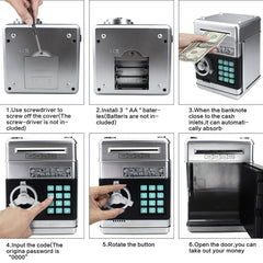 Cargooy mini ATM piggy bank battery compartment portable operation