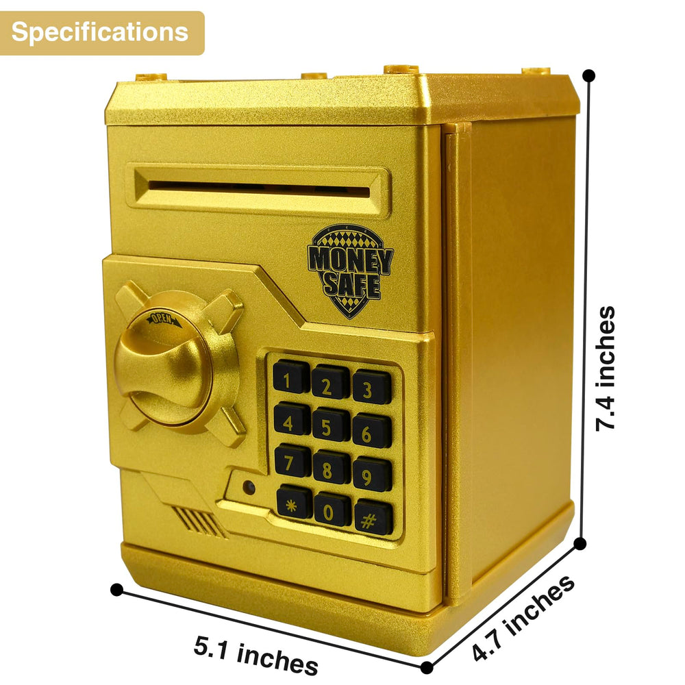 Cargooy Mini ATM Piggy Bank coin capacity up to 600 coins for longer saves.