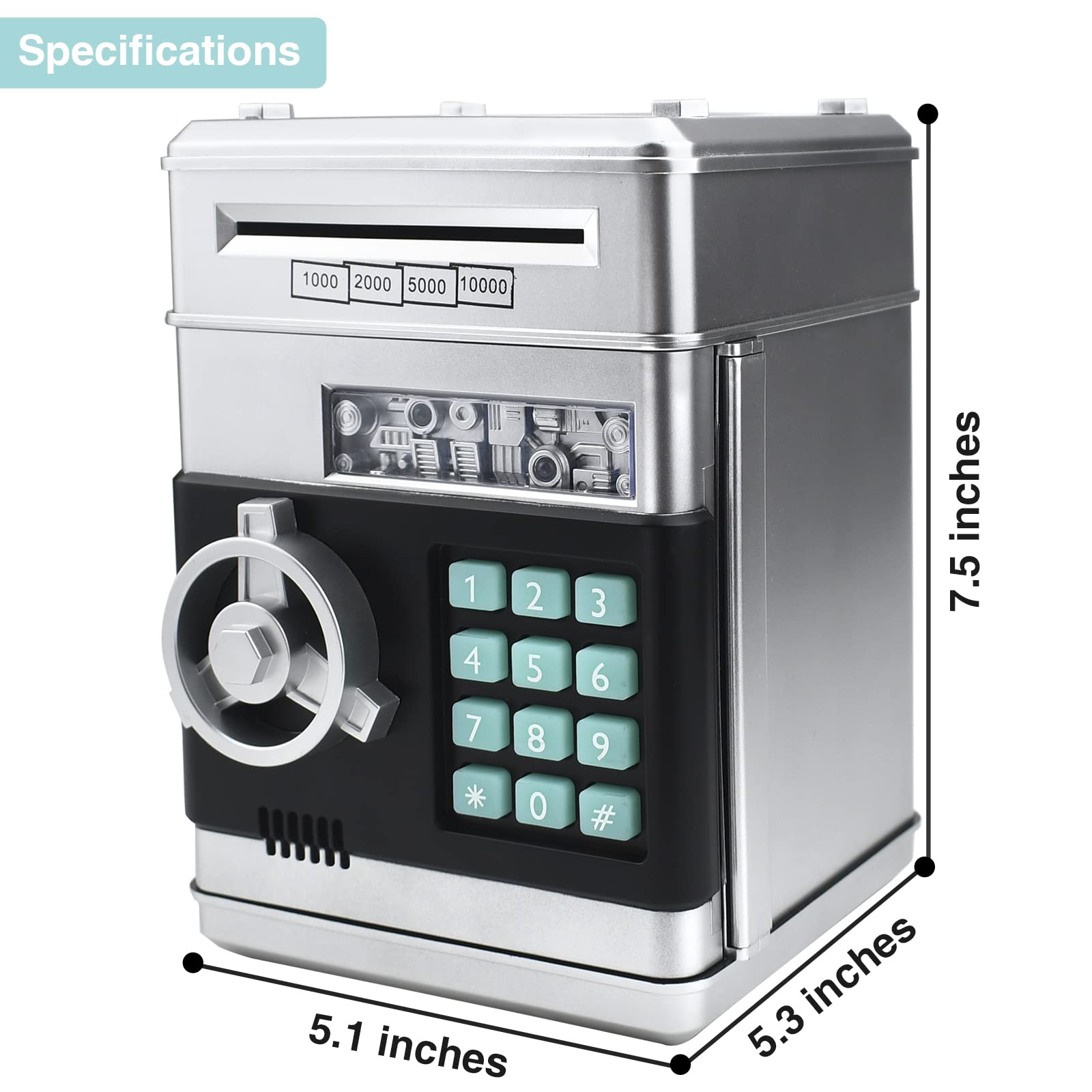 Cargooy mini ATM piggy bank coin slot easy money insertion