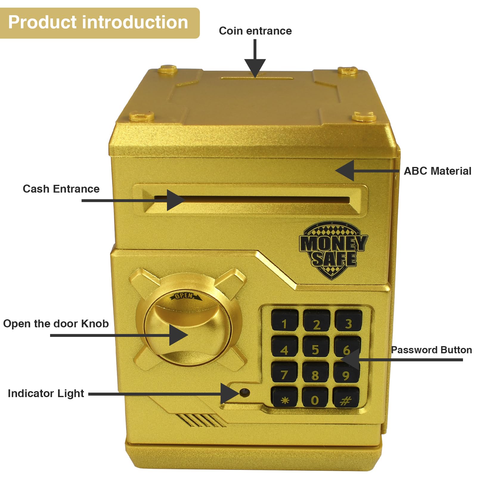 Cargooy Mini ATM Piggy Bank password lock keeps savings secure and private.
