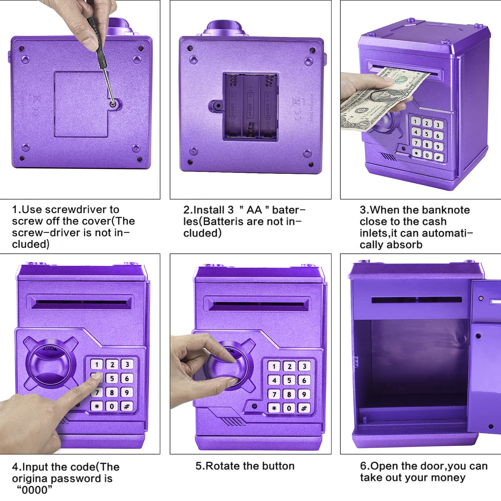 Cargooy portable compact piggy bank fits on desks and shelves.