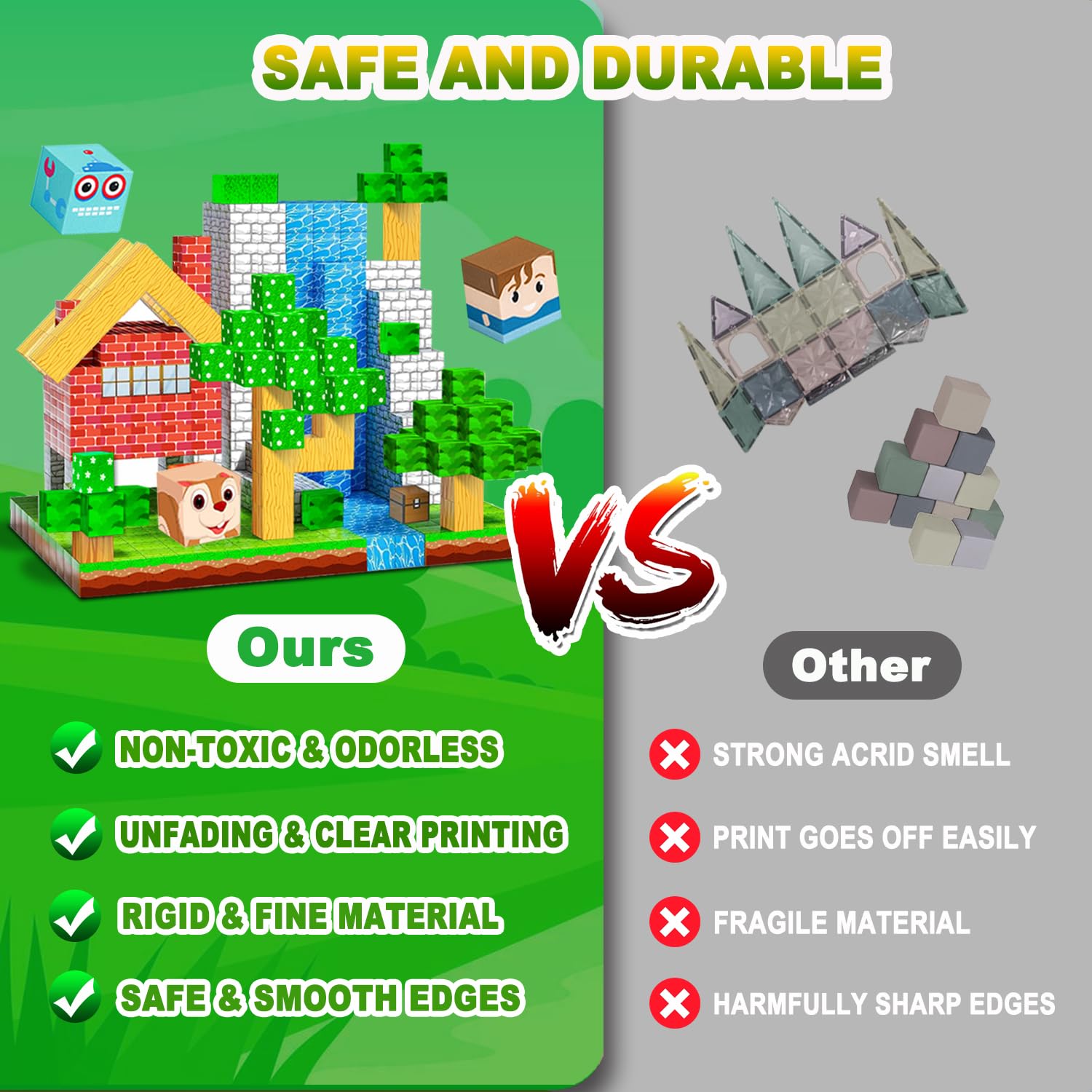 Carlle Safe non-toxic materials ensure worry-free, durable building for kids.