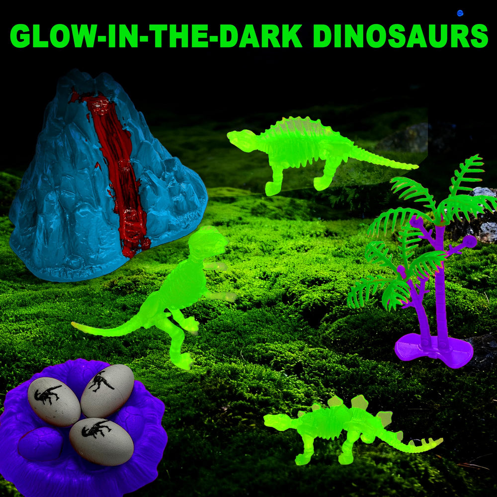 Carolart eleven plastic dinosaurs close-up, showcasing variety and play potential.
