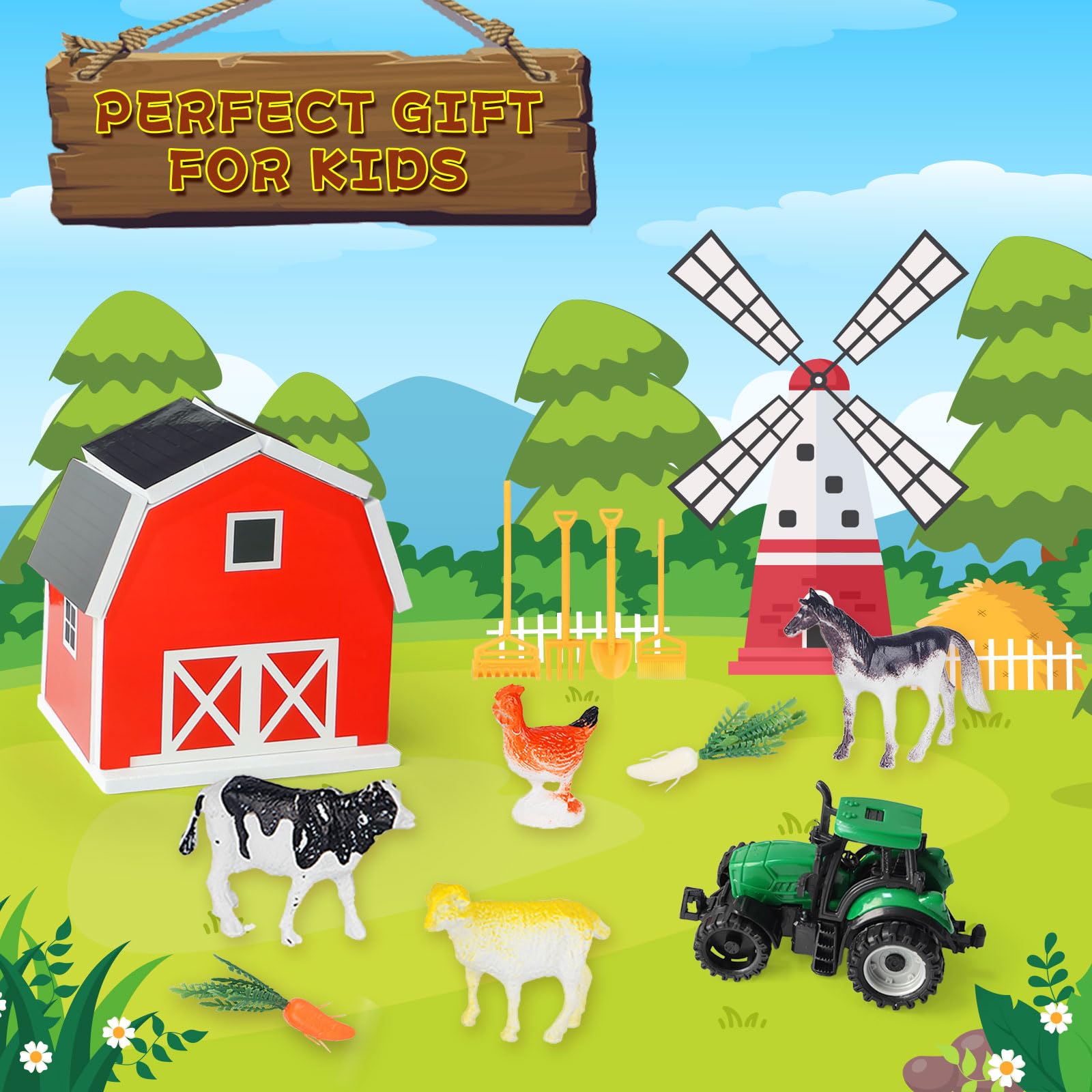 Carolart Farm Tools and Carrots invite sensory exploration and pretend farming scenarios.