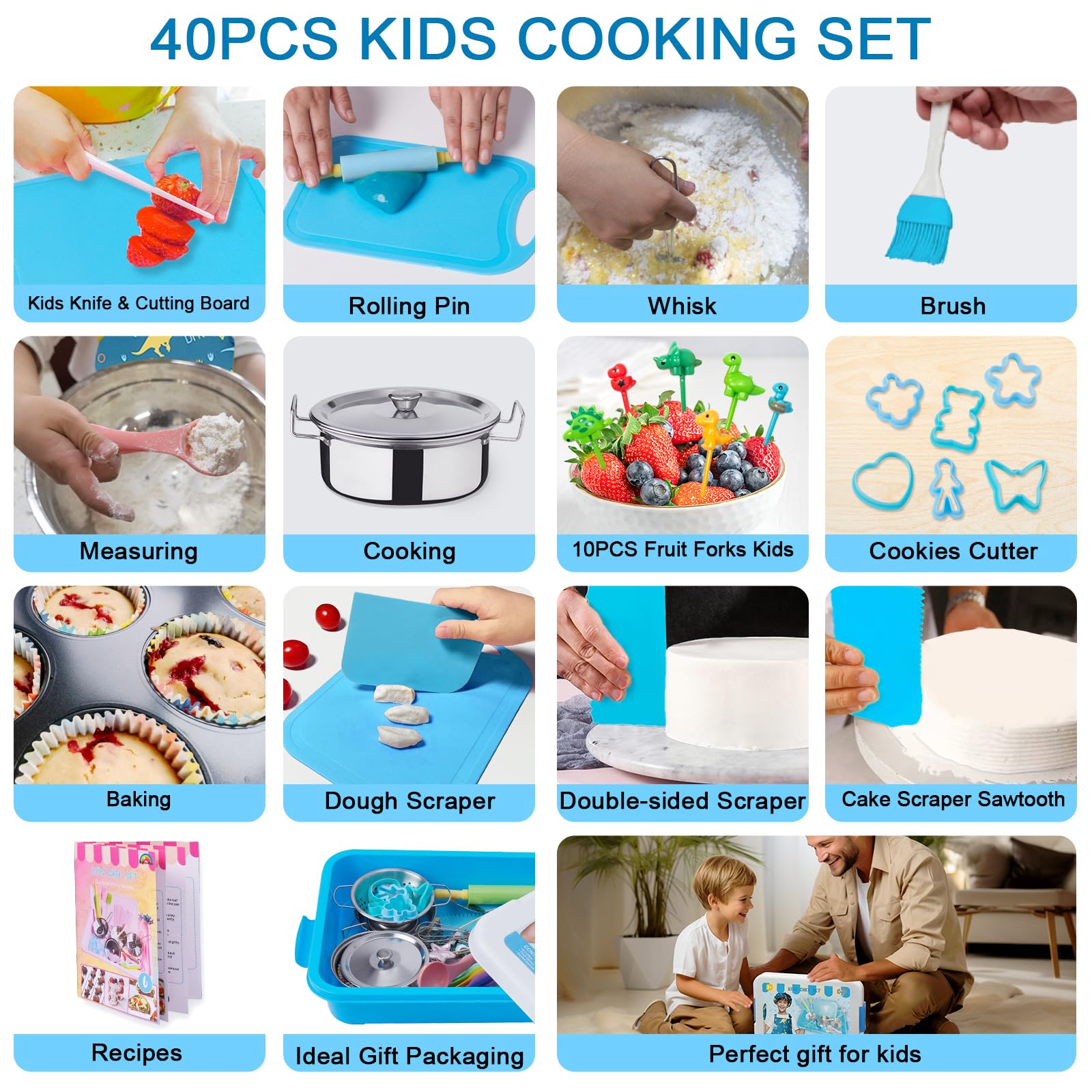 Carolart kids safe knife enhances safe pretend cooking for tiny hands