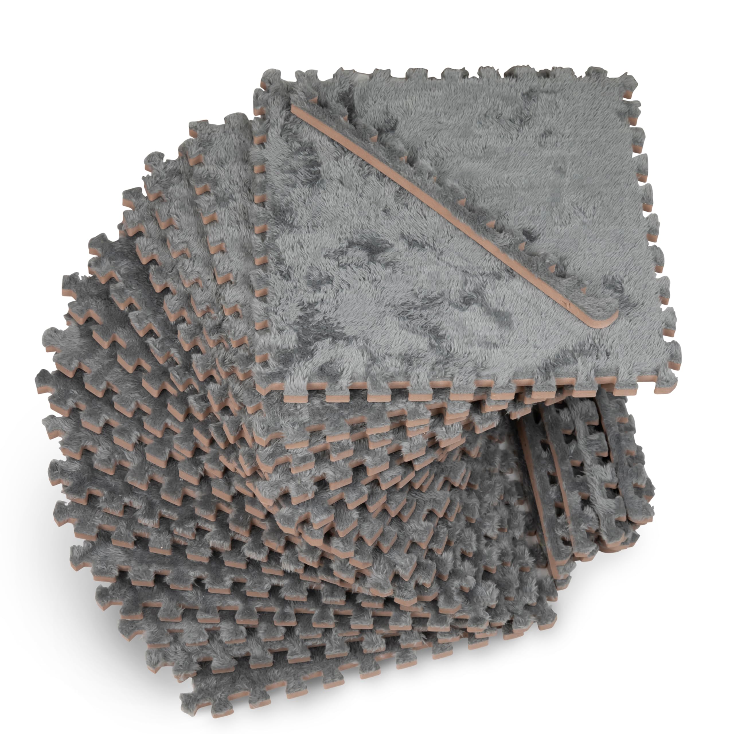 CARPETBOX 16-piece puzzle mat with interlocking edges for a safer play space.