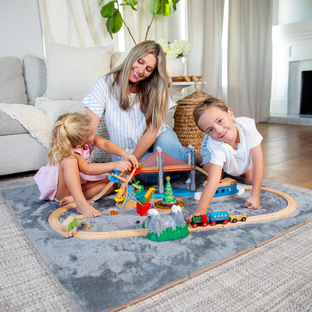 CARPETBOX foam tiles provide 0.6 inch thick cushioned crawls.