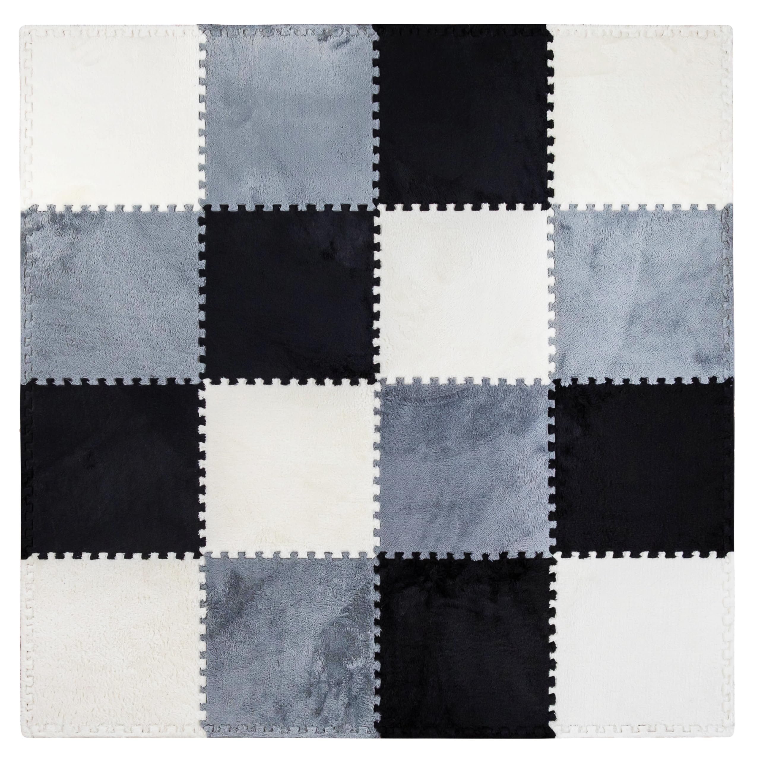 CARPETBOX plush interlocking tiles double as a soft play rug.