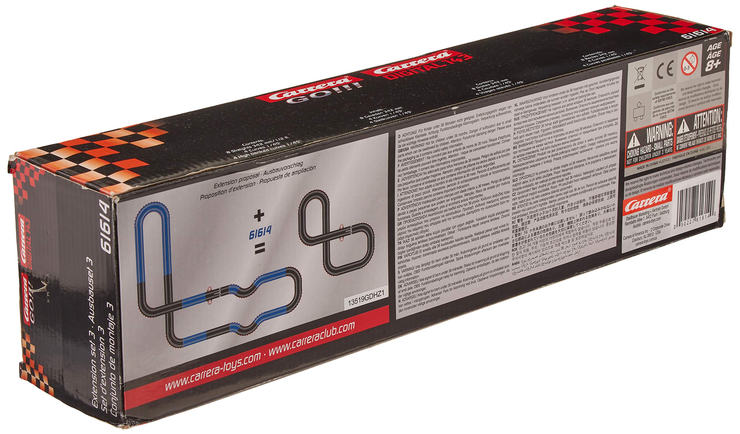 Carrera Extension Set 3 accessories pack with lane-change bends and see-saw for more varied racing action