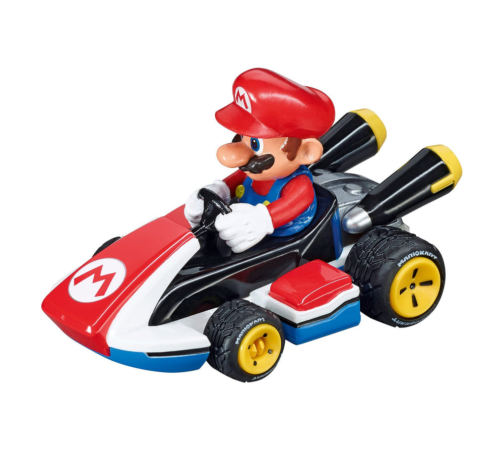 Carrera Go Mario slot car top view showing sleek profile and compact design.