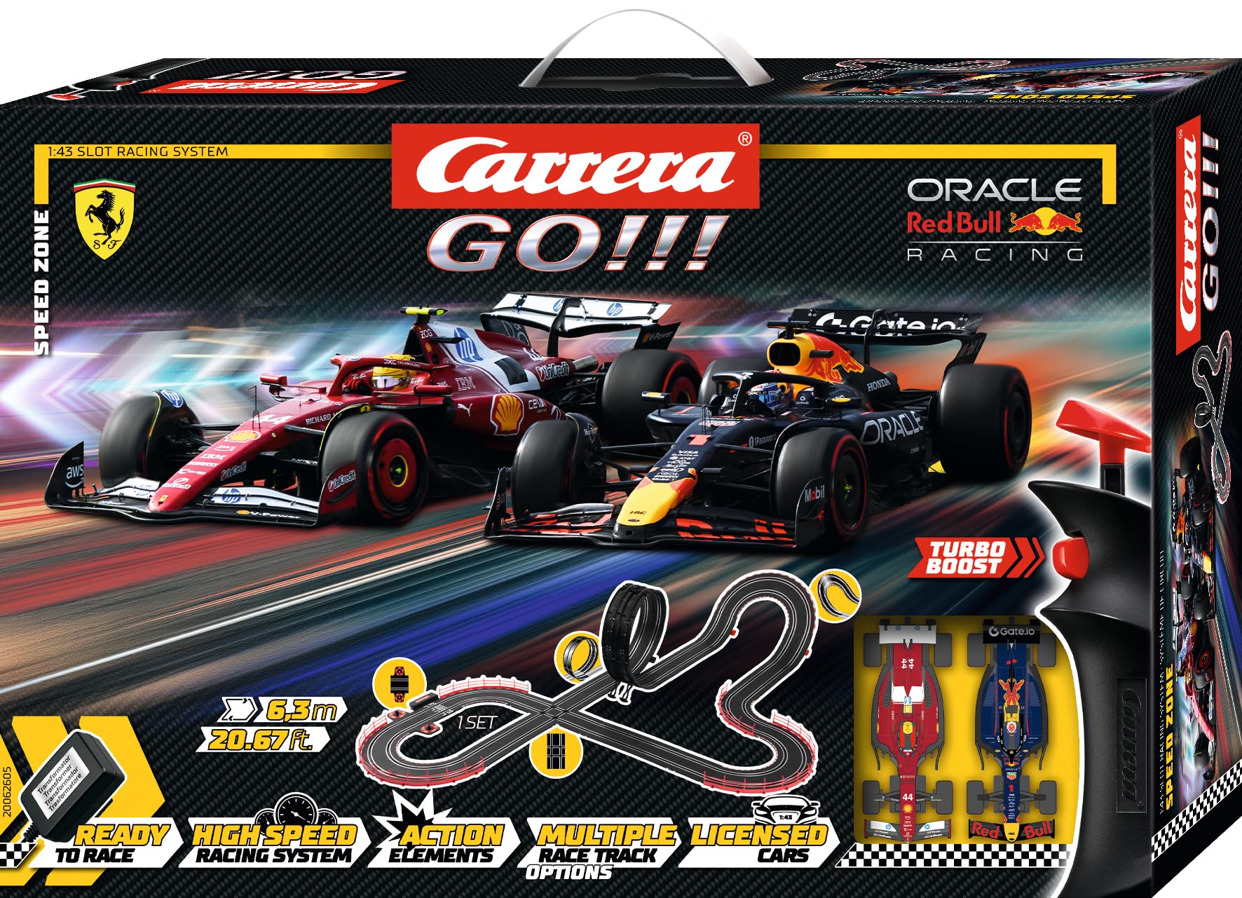Two wireless controllers with turbo boost enable multiplayer racing