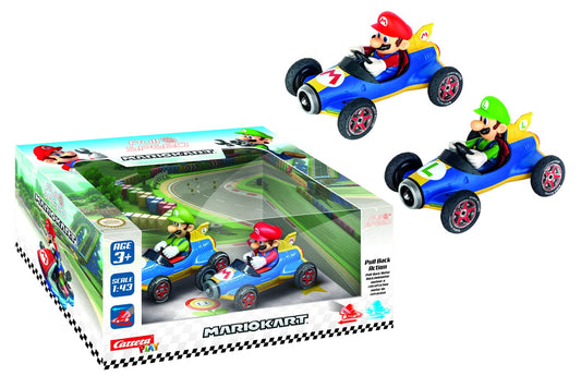 Carrera Mach 8 Mario pullback in action for fast, fun play on any surface.